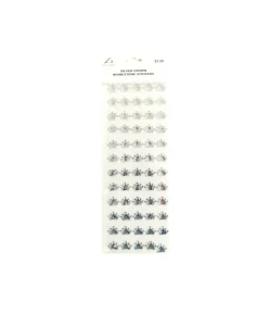 Silver Crown Rhinestone Stickers