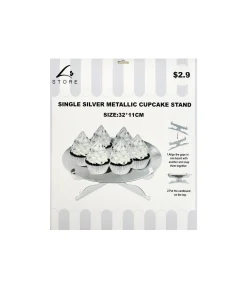 Silver Cupcake Single Tier Stand