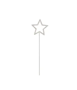 Silver Diamante Cake Topper Star