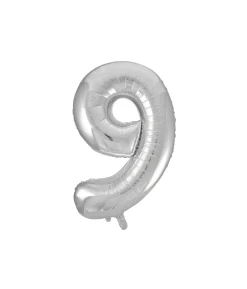Silver Foil Number Balloon 9
