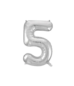 Silver Foil Number Balloon 5