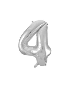 Silver Foil Number Balloon 4