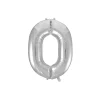 Silver Foil Number Balloon 0