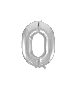 Silver Foil Number Balloon 0