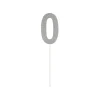 Silver Glitter Cake Topper Number 0