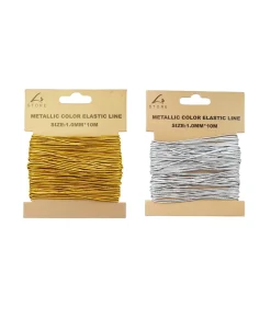 Silver & Gold Craft Elastic Line Assorted 10mx1mm