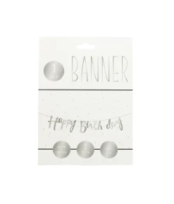 Silver Happy Birthday Banner