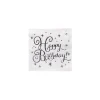 Silver Happy Birthday Paper Napkins 20pc