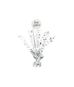 Silver Happy Birthday Table Centerpiece