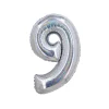 Silver Holographic Foil Number Balloon 9