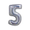 Silver Holographic Foil Number Balloon 5