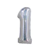 Silver Holographic Foil Number Balloon 1