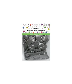 Silver Latex Plain Balloons 5inch 50pk