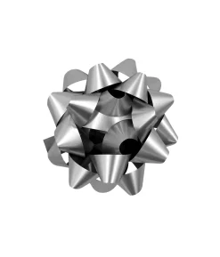 Silver Matte Gift Bow 20cm 1pc