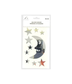 Silver Moon Mirror stickers 19.5x10cm