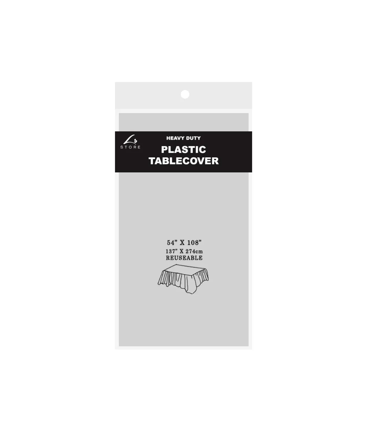 Silver Plastic Tablecover 137x274cm