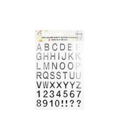 Silver Puffy Letter Stickers 48pc