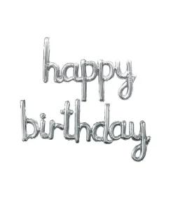 Silver Script Happy Birthday