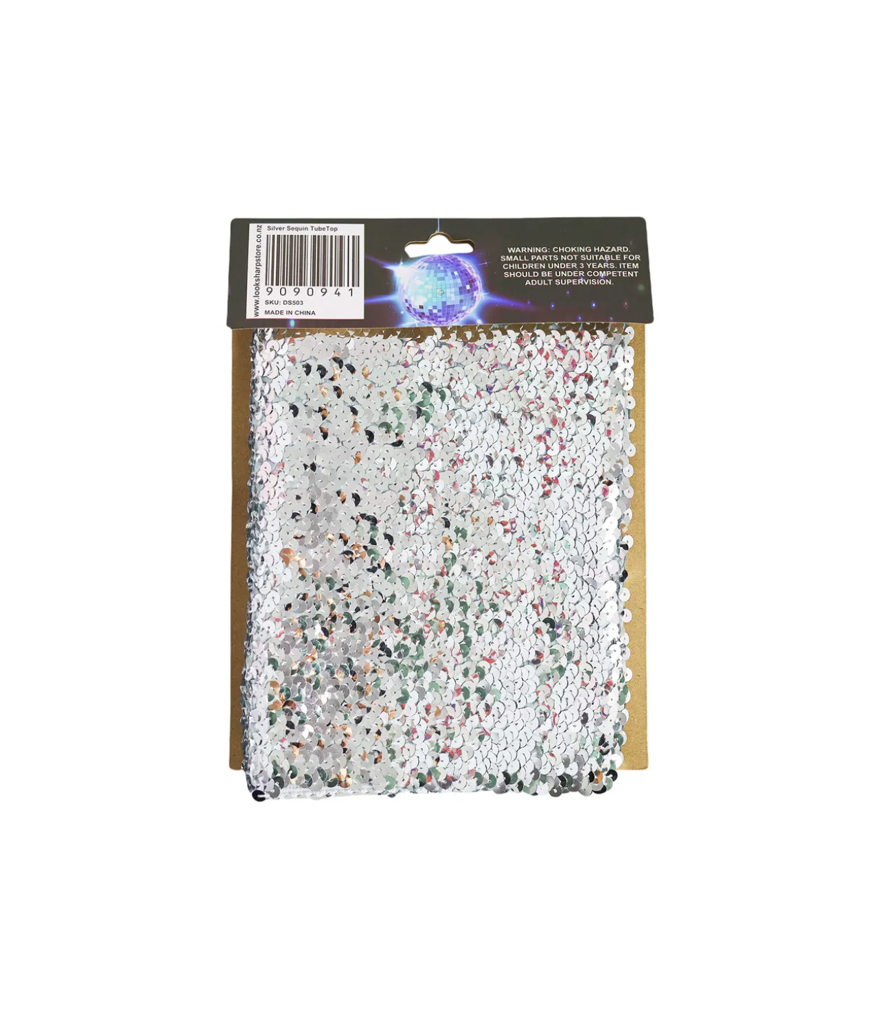 Silver Sequin Tube Top