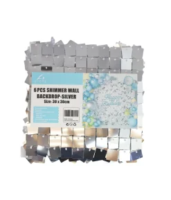 Silver Shimmer Wall Panels 6pc