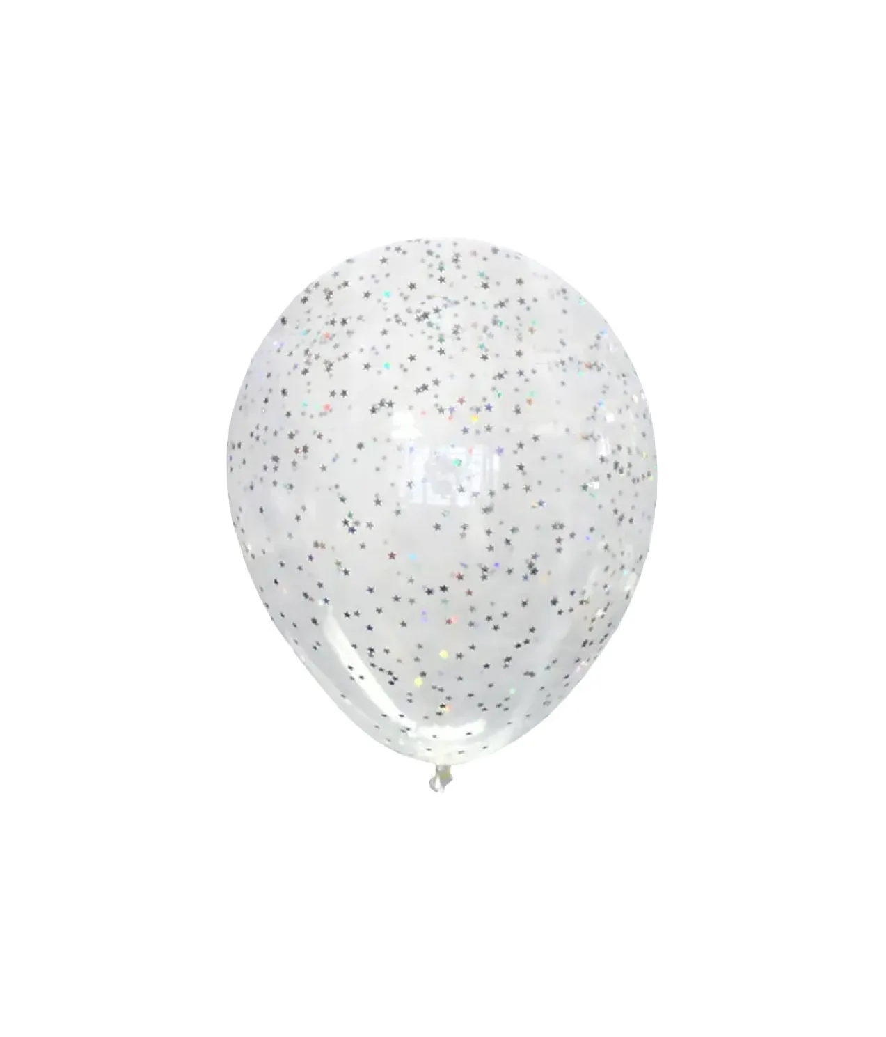 Silver Star Confetti Balloon 12inch 6pk