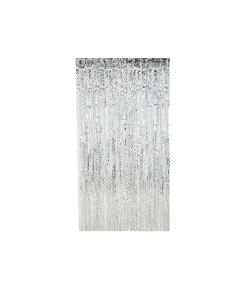 Silver Wavy Foil Curtain 1x2m
