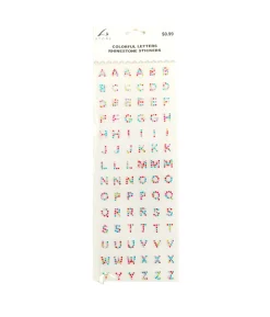 Small Colorful Letters Rhinestone Stickers