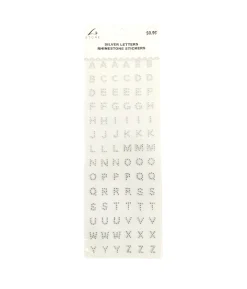 Small Silver Letters Rhinestone Stickers