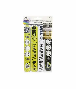Smiley Design Slap Bracelet Set 12pc