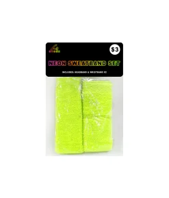 80’s Neon Yellow Sweat Band Set 3pc