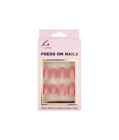 Soot Pink Round Press On Nails 24pc