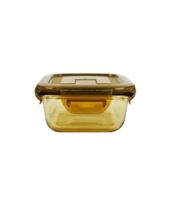 Square Amber Borosilicate Glass Container 320ml