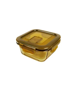 Square Amber Borosilicate Glass Container 320ml