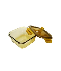Square Amber Borosilicate Glass Container 520ml