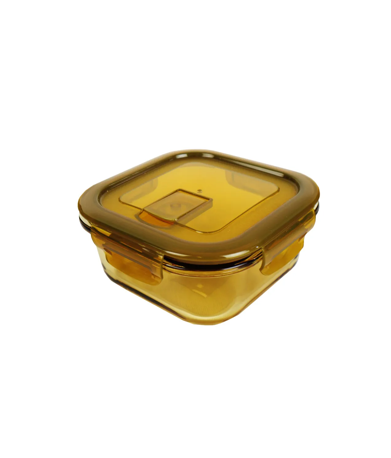 Square Amber Borosilicate Glass Container 520ml