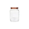 Square Glass Jar With Copper Lid 1470ml