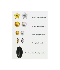 Star Foil Balloons Table Stand Kit 11pc