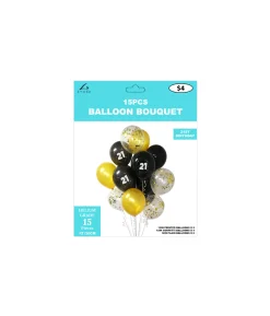 21st Birthday Latex Balloon Bouquet 15pc