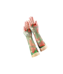 Strawberry Design Fishnet Gloves