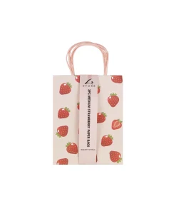 Strawberry Printed Paper Bags 27cm 3pk