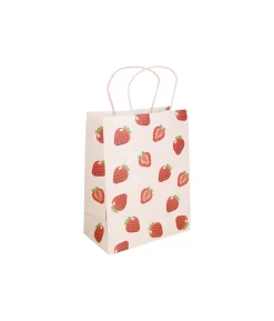 Strawberry Printed Paper Bags 27cm 3pk