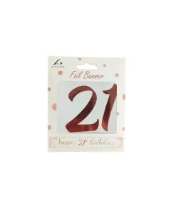 21st Rose Gold Foil Banner 12.7cm x 365.8cm