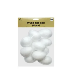 Styrofoam Egg 6cm 12pk