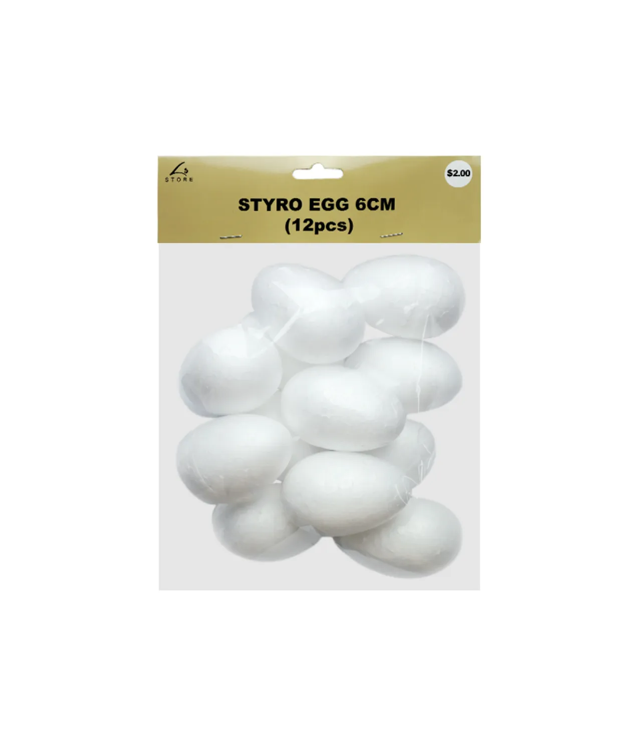 Styrofoam Egg 6cm 12pk