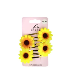 Sunflower Snap Clip Set 4pk
