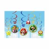 Super Mario Bros Hanging Swirl Decorations 12pc