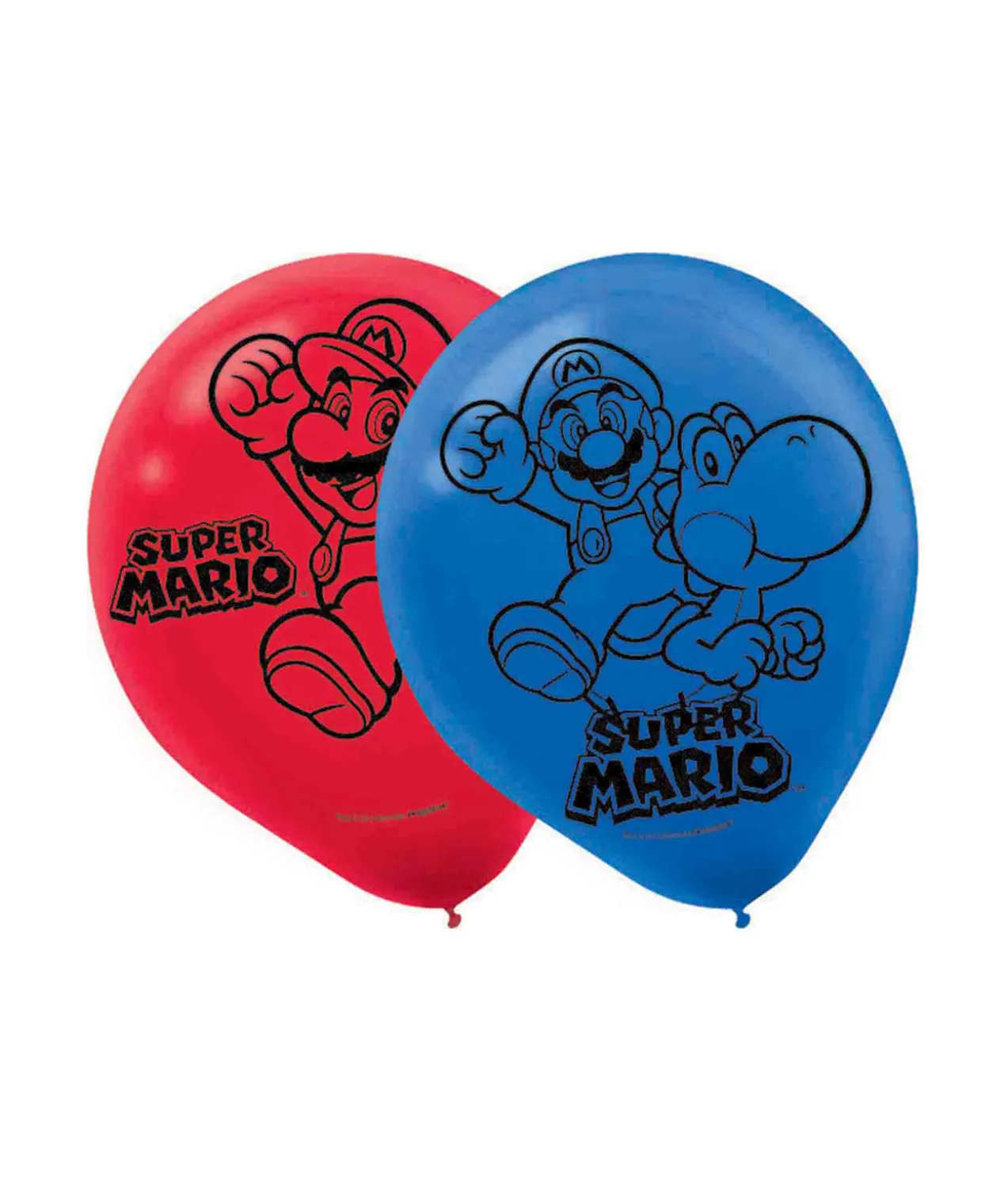 Super Mario Bros Latex Balloons 6pk
