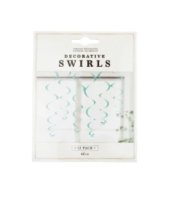 Teal Decorative Swirls 12pk