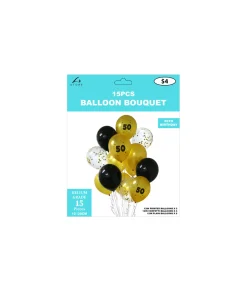 50th Birthday Latex Balloon Bouquet 15pc