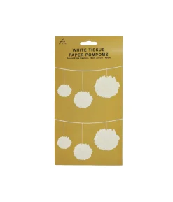 Tissue Paper Pompom White 3pk